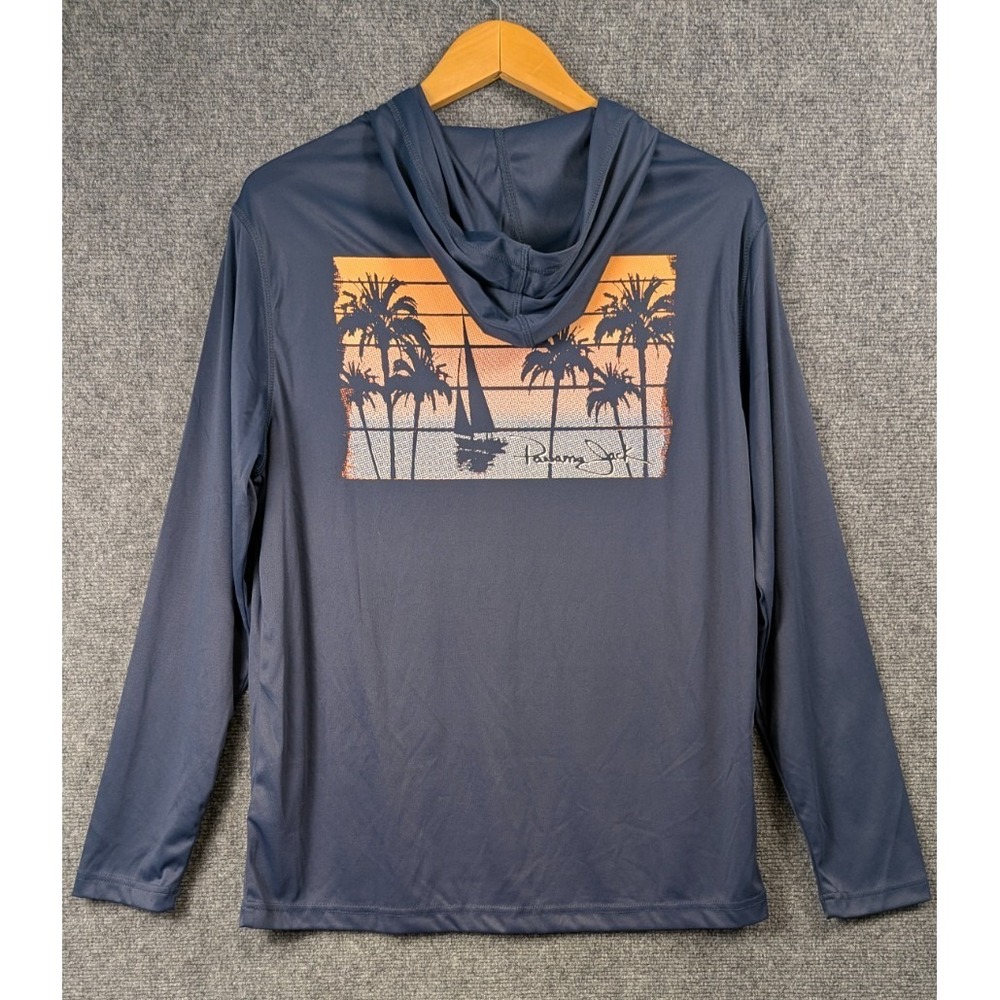 Panama Jack Sunset Sailboat Graphic Performance Fishing Hoodie Blue Men's M